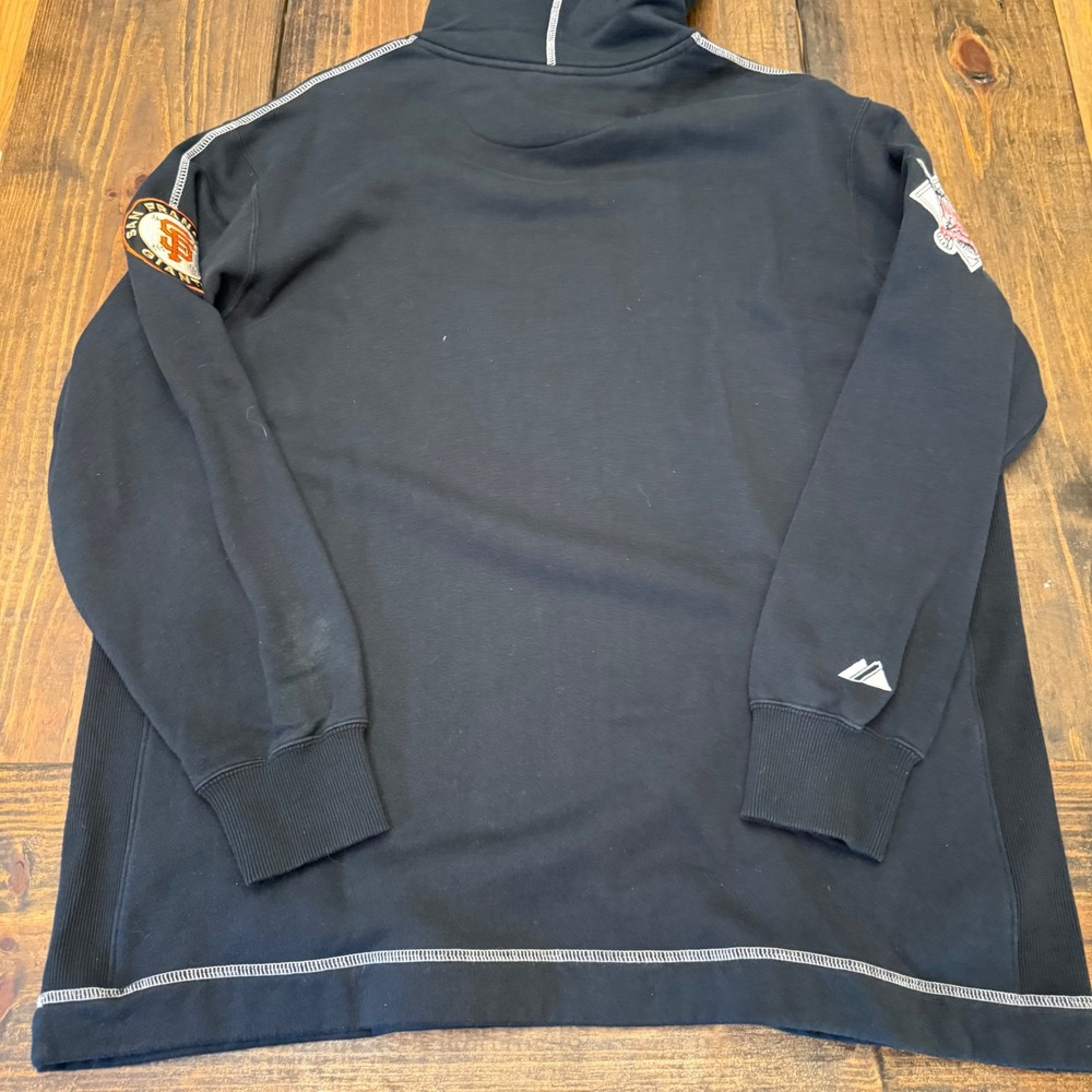 Majestic San Francisco Giants Hoodie Mens XL Black MLB Pullover Thermal Lined - Picture 9 of 9